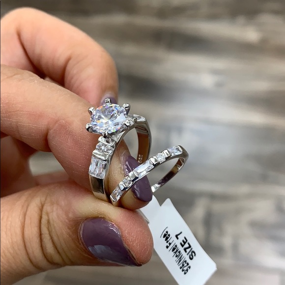 1.5ct Round Engagement Ring Wedding Band 2 pc set - Picture 8 of 8